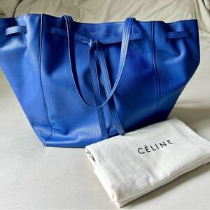 Celine Cabas Phantom Medium Leather Tote Bag, Blue